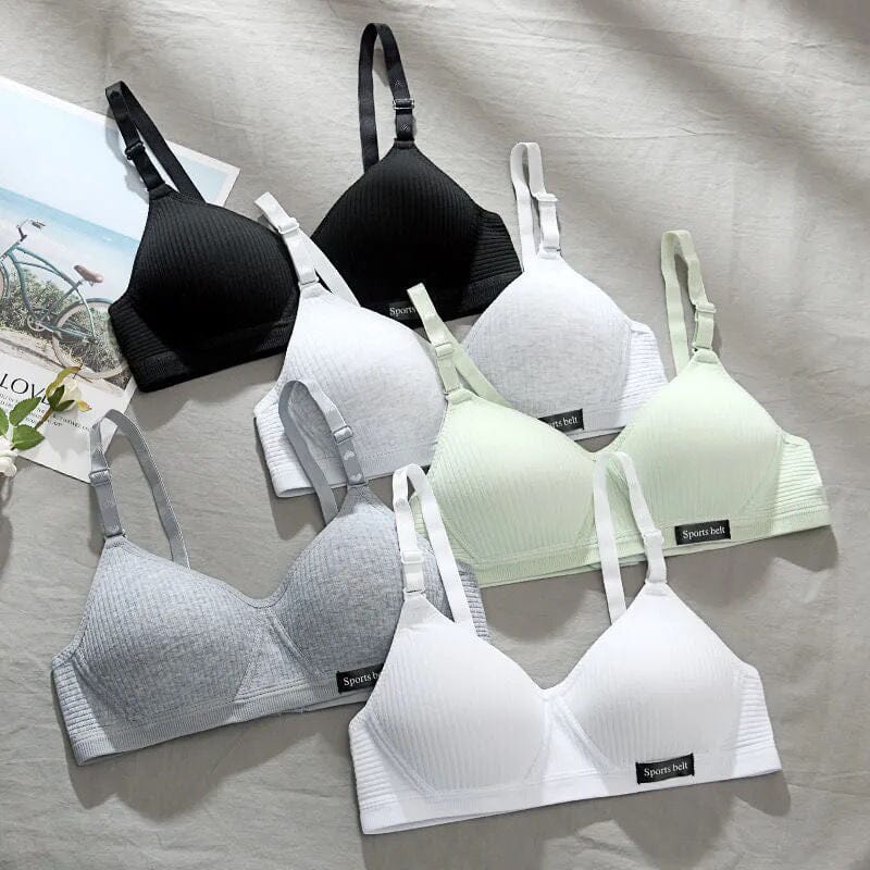 Kit 5 Sutiãs Feminino 90% Algodão Com Fecho  + 3 Aros Super Sonfortável
