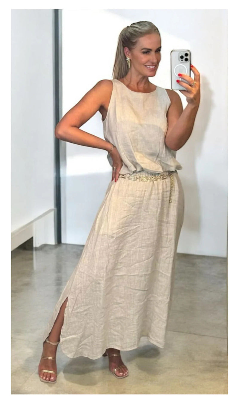 Conjunto Feminino - Verano - Feito em 100% Linho Italiano