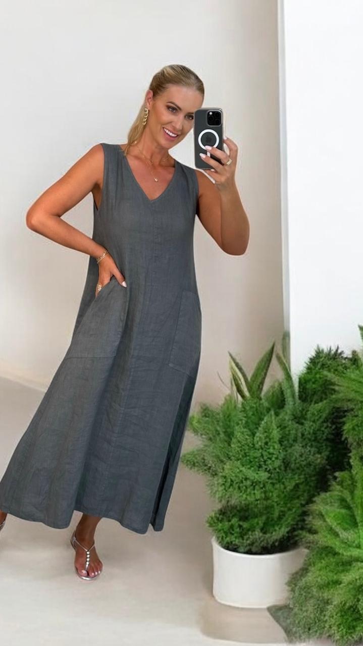 Vestido Feminino - Freedom - Feito em 100% Linho Italiano