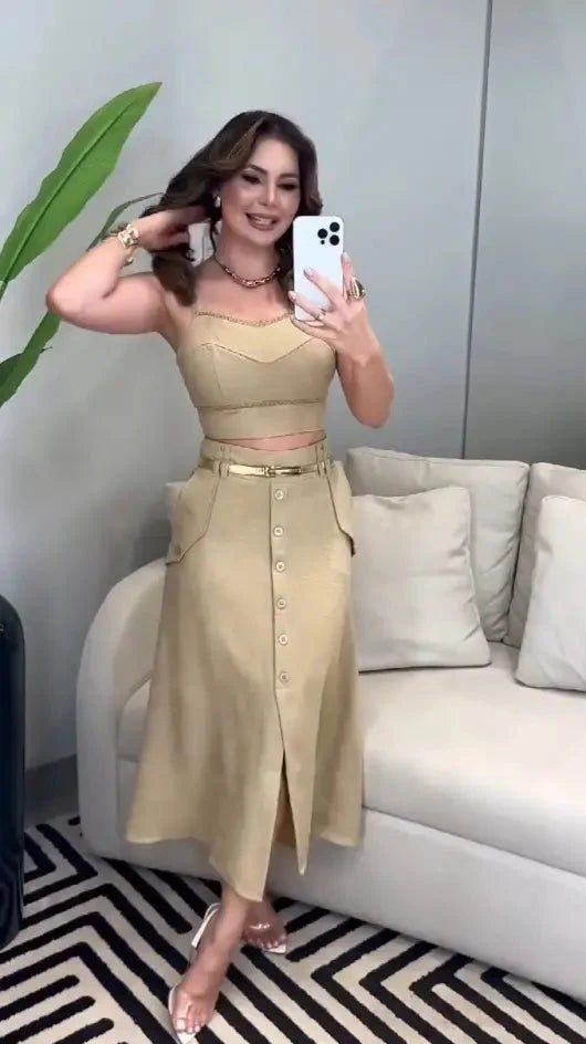 Conjunto René - Blusa e Saia